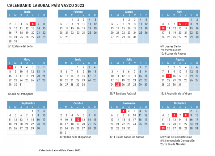 As Se Presenta El Calendario Laboral De Euskadi Agencia De Noticias